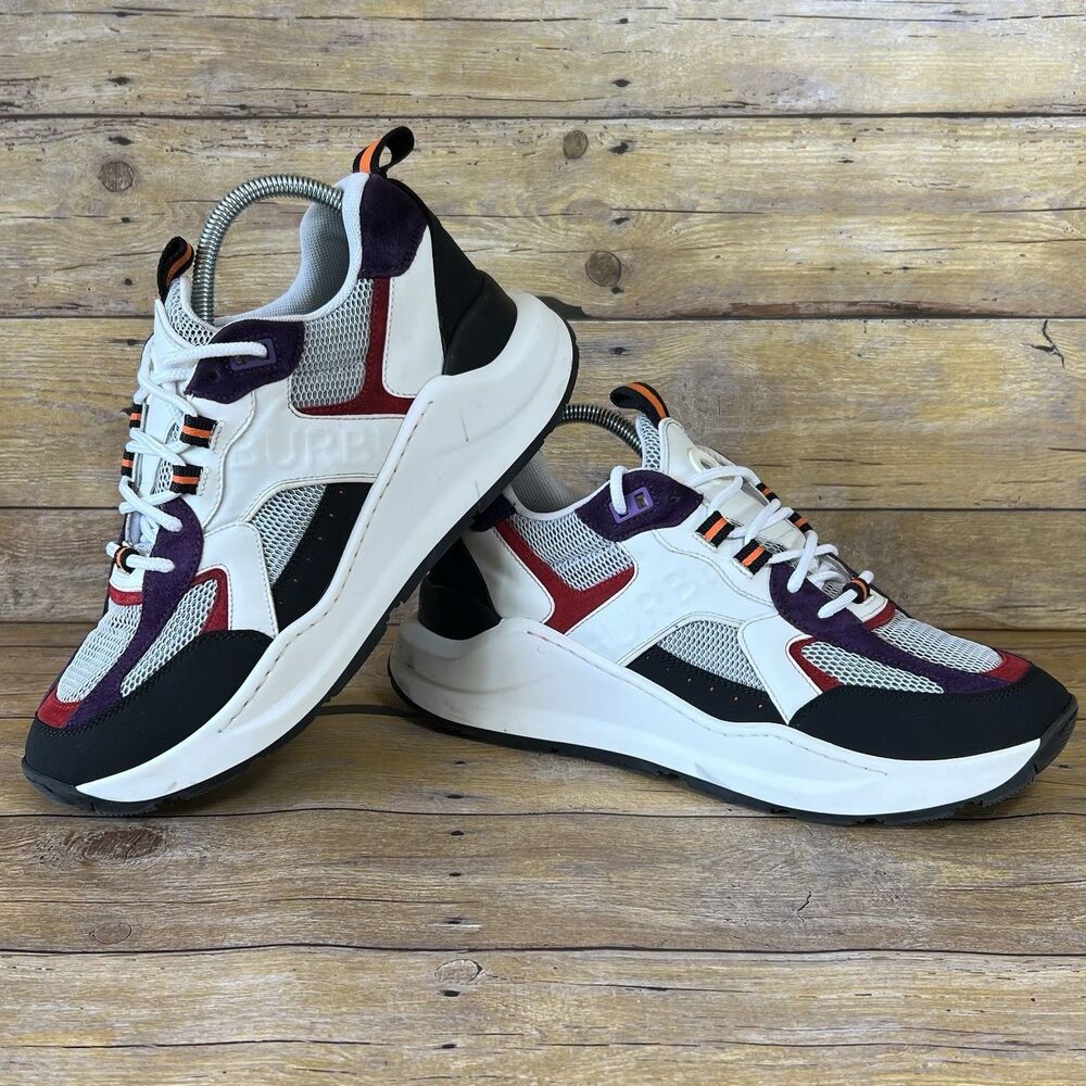 Burberry Ramsey Multi-Color Mesh‎ Suede Leather Chunky Sneakers Mens Low Top